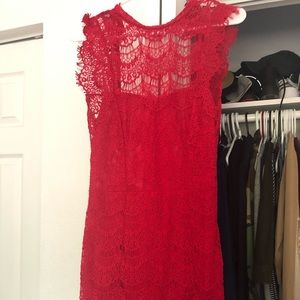 Free People: Red, mini dress